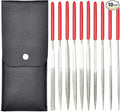 10pcs Mini Diamond Needle Files,Packed in Synthetic Leather Case,for high Precision Sanding Work on Wood,Plastic,Metal and Jewelry Carving