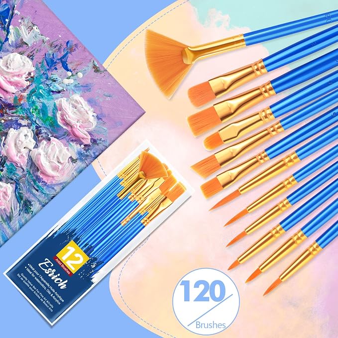ESRICH Paint Brushes Set, 12 Sizes Paint Brush - Image 4