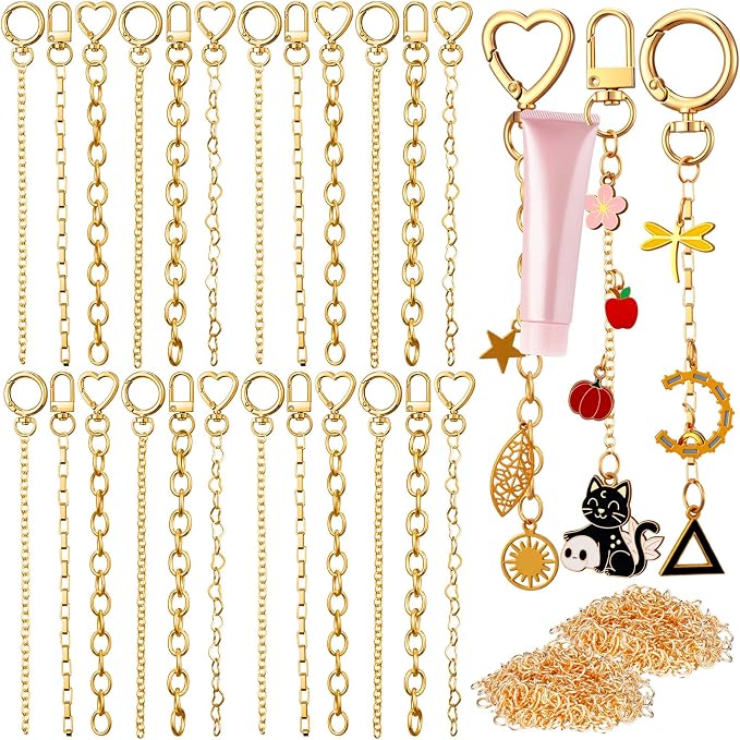 Liliaafar 96 Set Keychain Making Kit Gold Silver Metal Keychain Clips by Unknown