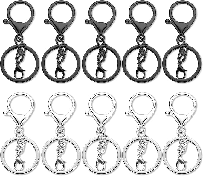 Gkeygo 10 Pack a Set Metal Lobster Claw Clasps and Key Rings, Key Chain - Image 9