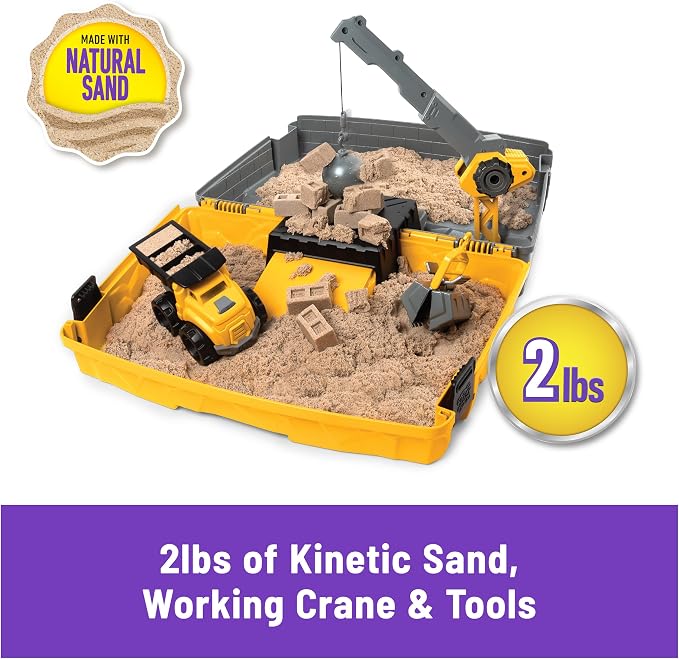 Kinetic Sand Construction Site, Moldable Play Sand Sensory Toys, Ages 3+ - Image 2