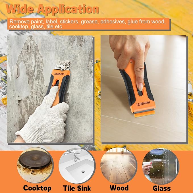 REXBETI Razor Blade Scraper Tool, 2 Pack Razor Scraper Set - Image 5