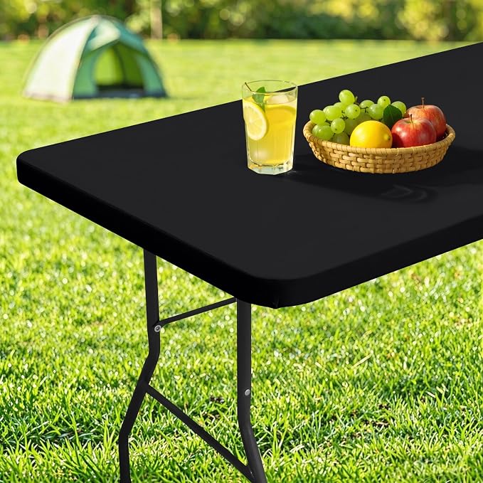 homing Rectangle Table Cloth Cover, Water-Resistant Polyester Elastic Fitted by homing
