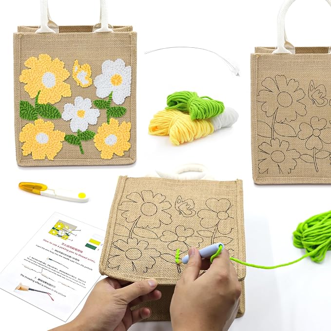 Groodo Punch Needle Kit for Beginners, Easy DIY Embroidery Set for Kids & - Image 3