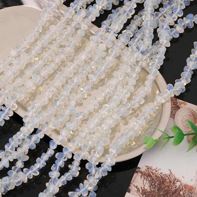 200pcs White Opalite Chip Beads - Image 6