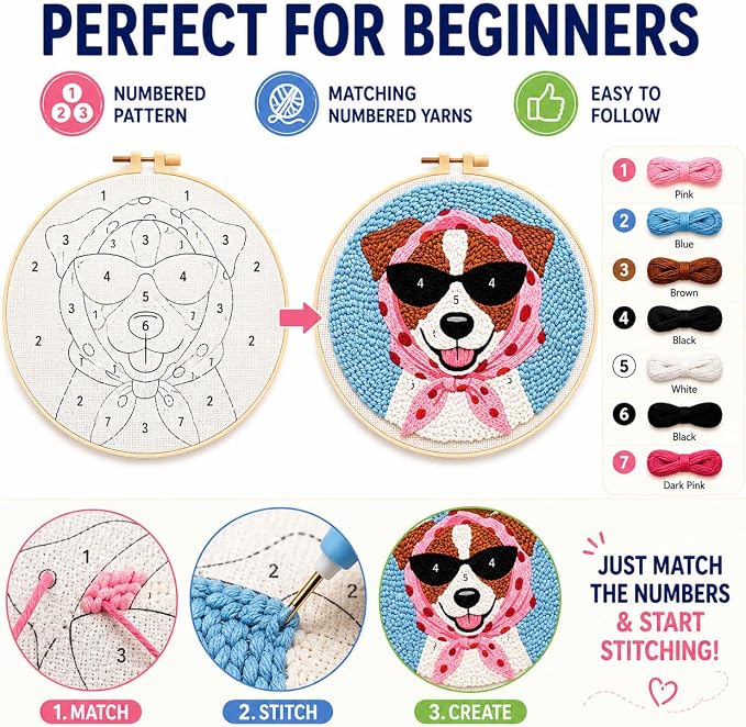CELCRAFTIQUE Punch Needle Kits for Adults Beginner, Tool - Image 7