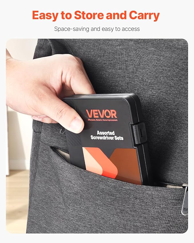 VEVOR Screwdriver Set, 59-Piece Small Precision Screwdriver Set with Phillips, Flat Head, Torx, Pentalobe Bits, Tweezer for Men, Mini Cleaning Repair Tool Kit for iPhone, MacBook, Laptop, Computer