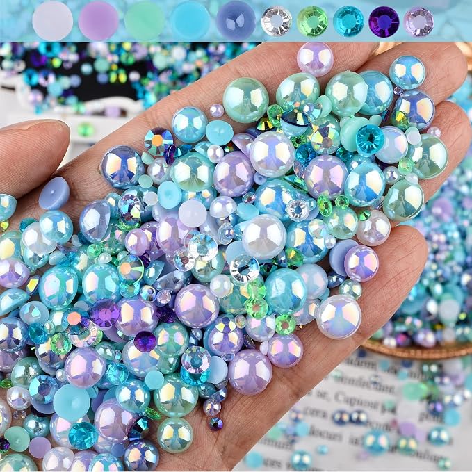 3900+ Pcs Rhinestones and Pearls Kit, 2-10mm Flatback Gems - Image 3