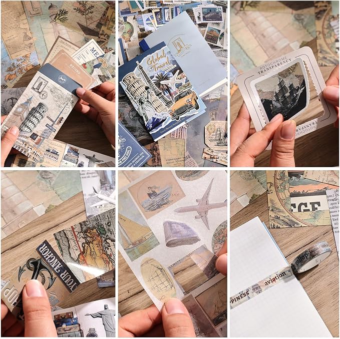 emmoolife Scrapbooking Supplies Kit, Daily Life World Travel Scrapbook Kit - Image 4