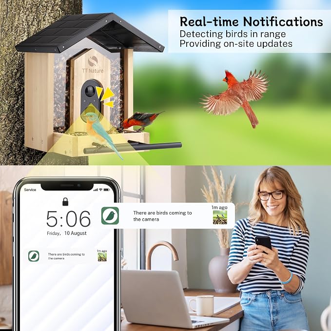 TT Nature Bird Feeder with Camera, Upgraded 1.5L Smart Birdhouse Al Identify - Image 5