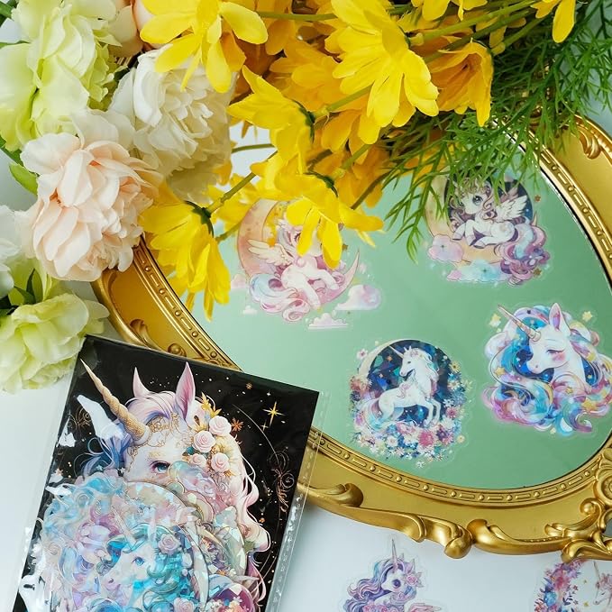 30 Pcs Sparkly Unicron Aesthetic PET Stickers - Image 3
