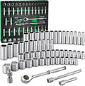 SK 3/8" Drive Socket Set with 160-P Ratchet, 56-Piece, SAE & Metric, SuperKrome Finish, Premium CR-V Construction, with EVA Foam Tool Organizer