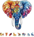 Floral Elephant Puzzles Adults Gifts Wooden 170 Pieces 11.4 * 11in by Jollitot