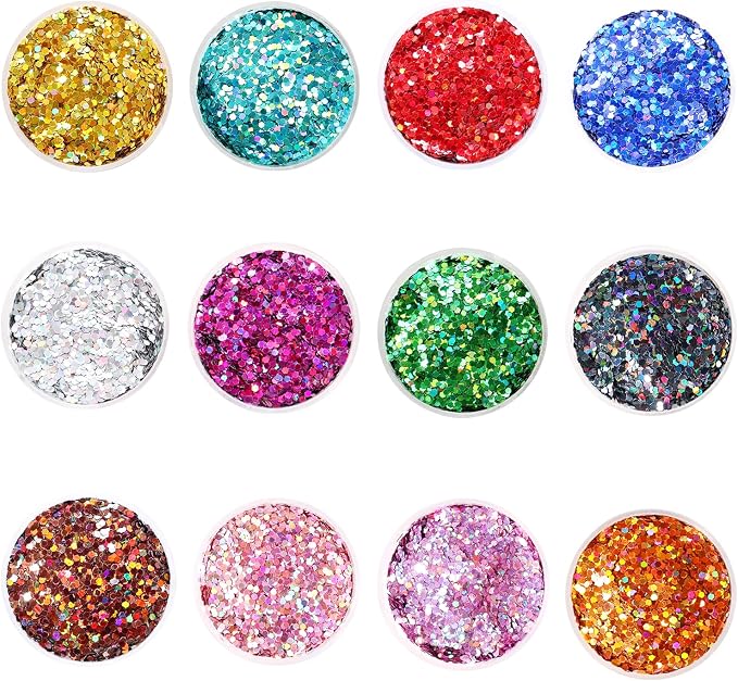 1mm Holographic Hexagon Chunky Glitter by LICOOL+GLITTER