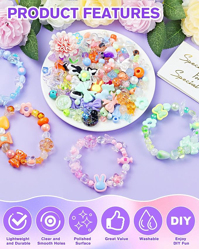 FIVEIZERO 800PCS Assorted Acrylic Beads - Image 3