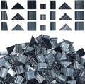 LITMIND 1.1LB Black-Gray Mix Striped Crystal Glass Mosaic Tiles – Assorted by LITMIND