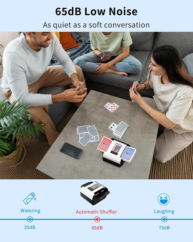 ADZERD Automatic Card Shuffler for Seniors, Rechargeable One Press, Quiet - Image 4