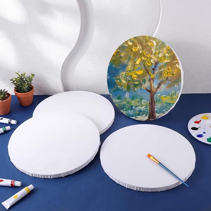 6 Pack 12 Inch Round Canvas Panels - Image 4