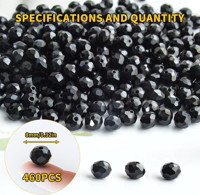 460Pcs 8mm Crystal Glass Beads for Jewelry Making Beads for Bracelets Necklace - Image 2