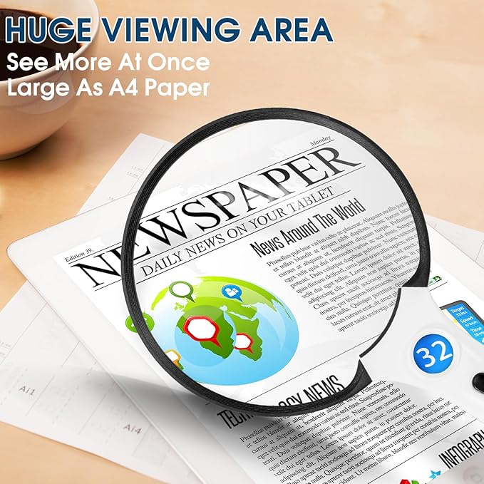Large Magnifying Glass with Light, Magnifier Handheld Illuminated Lighted - Image 5