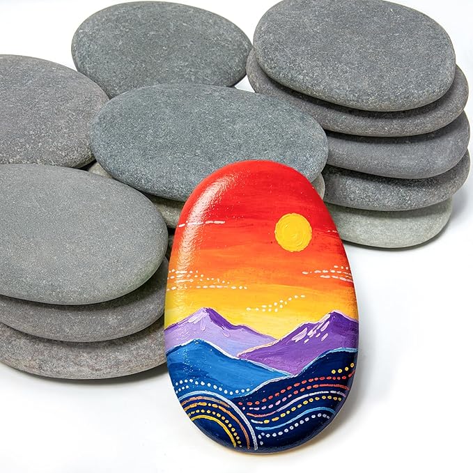 Simetufy 20 Pcs 3.3-4.5'' Large River Rocks by Simetufy