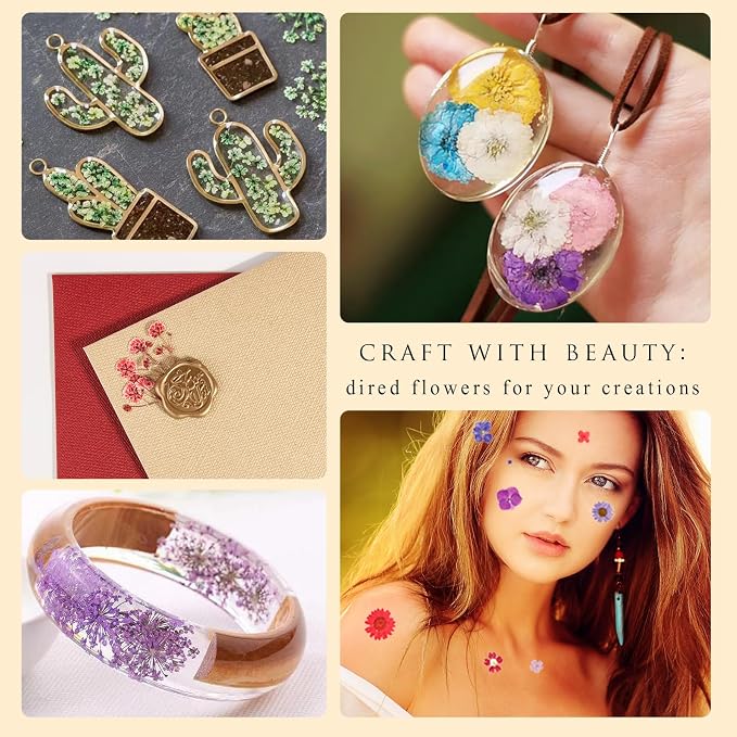 110+PCS Pressed Flowers for Resin Molds, Colorful-A | Real Dried Flower Leaves - Image 5