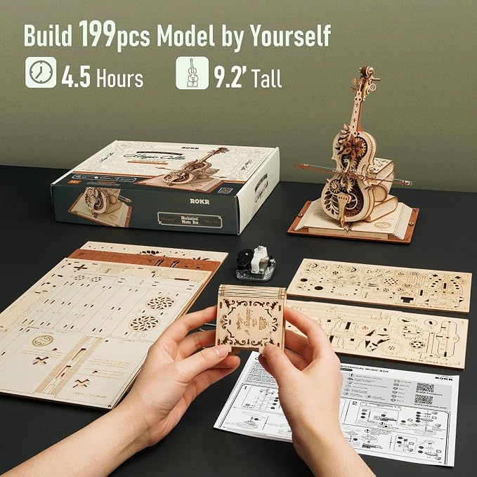 ROKR 3D Puzzles for Adults 1:5 Scale Cello Model Kit - Image 5