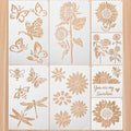 8 Pieces Sunflower Butterflies Painting Stencils Flower Butterfly Stencil Kit by Zonon