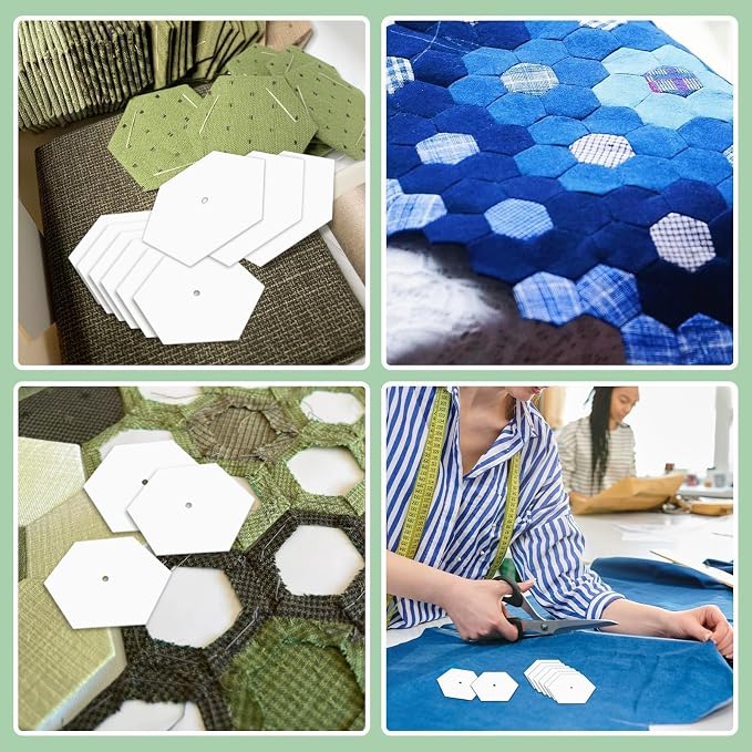 1000 PCS Paper Piecing 1", Hexagon Quilting Templates - Image 7