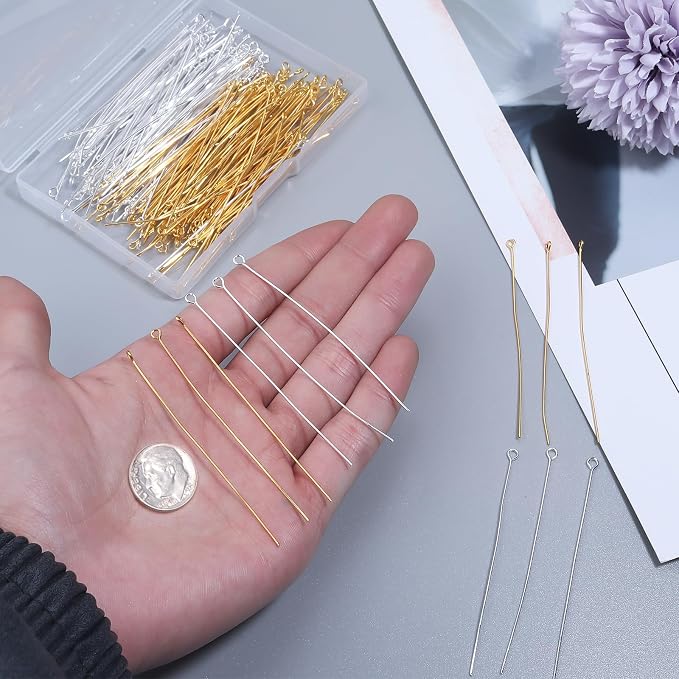200 Pcs 70mm/2.76 Inch 21 Gauge Eye Pins - Image 3