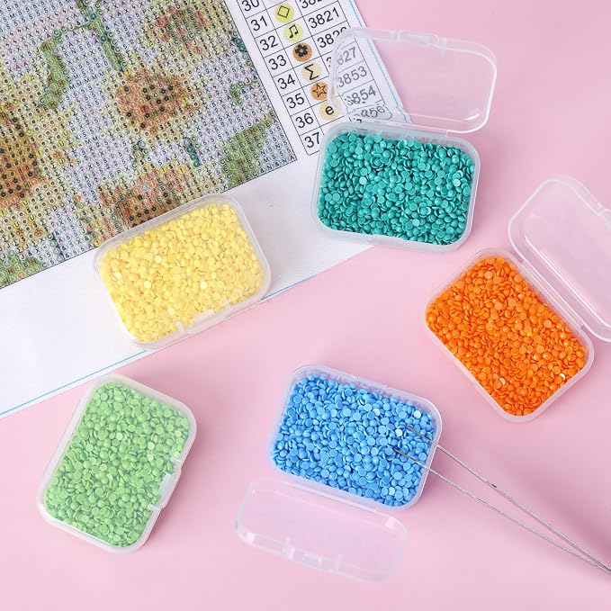 QUEFE 28 Pack Small Storage Containers Mixed Sizes Clear Plastic Boxes Craft - Image 4