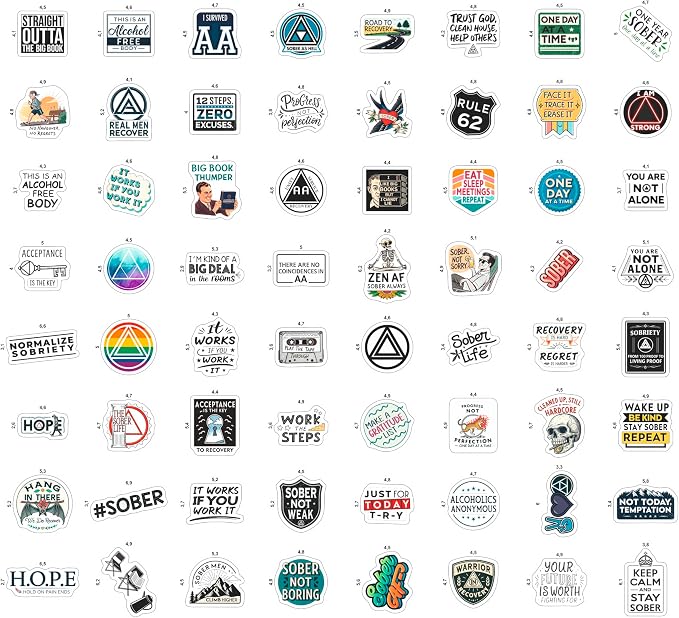 100Pcs Sobriety Stickers Bulk for Water Bottle, Laptop - Image 4