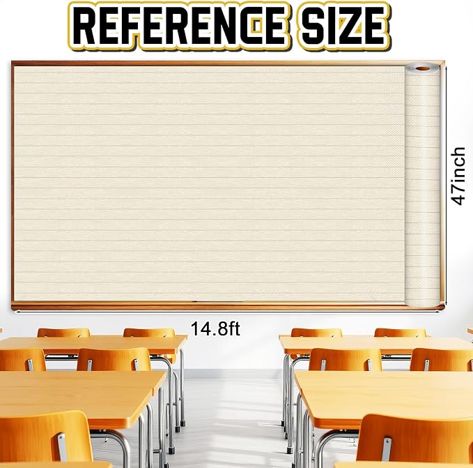 Inkspire White Wood Bulletin Board Paper Roll, 14.8FTx47IN Large Reusable - Image 2