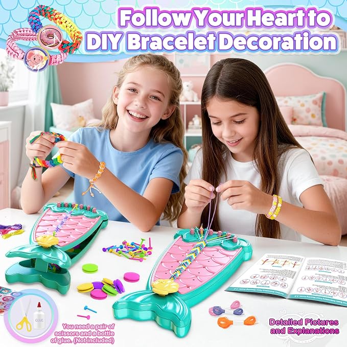 Euclidean Cube 2-in-1 Friendship Bracelet Making Kit, Arts and Crafts - Image 2