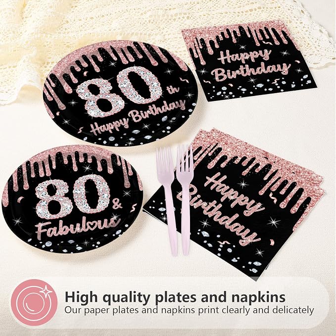 96 Pcs 80th Birthday Decorations - Image 4