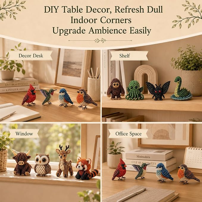 YADUO Tiny 3D Beaded Animal DIY Kit, Easy DIY Beading Embroidery Kit - Image 6