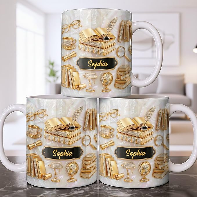 Personalized Book Lover Mug for Women, Custom Bookish Coffee Mug for Readers - Image 9