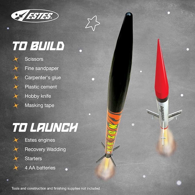 Estes 1469 Tandem X Rocket-Building Kit, Beginner Flying-Rocket Model Kit - Image 4