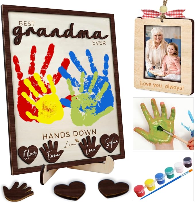 10" Hands Down Best Grandma Ever DIY Handprint Gifts by VinaTimes
