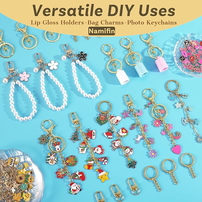 Namifin 384 Pcs Lip Gloss Keychain Making Kit - Image 5