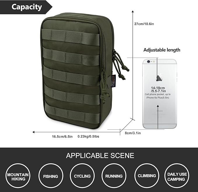 Mardingtop Molle Tactical Utility Pouch, EDC Admin Pouch Bag, Molle Attachment Military Modular Attachment