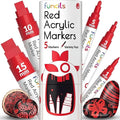 5 Acrylic Red Paint Pens by Funcils