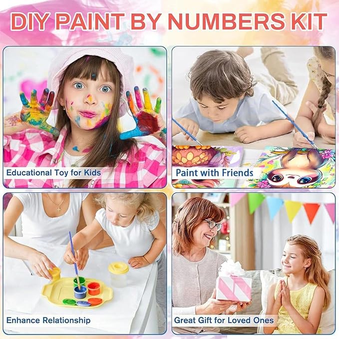 4 Pack Paint by Numbers Kit for Kids - Image 7