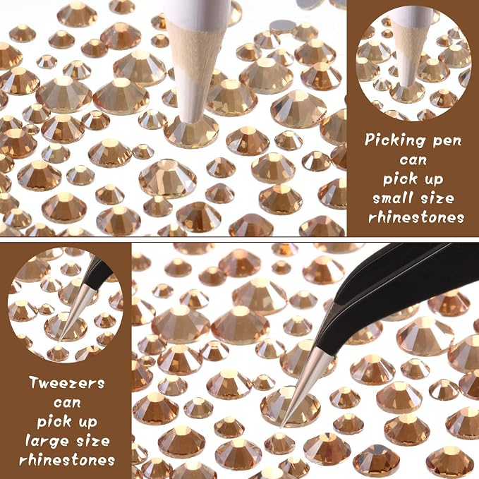 2000 Pcs Champagne Crystal Rhinestones Bulk - Image 3