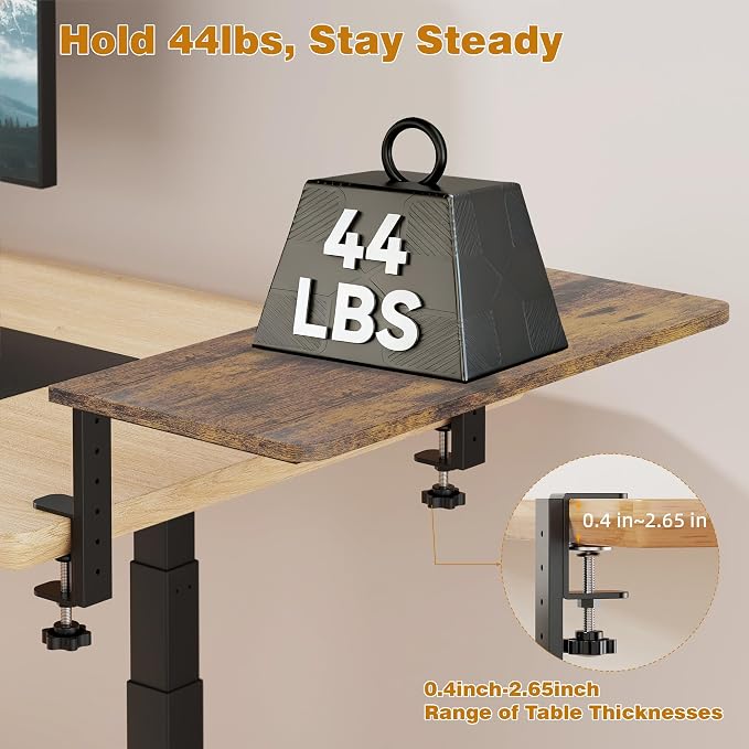 Desk Extender, 22-inch Clamp-On Desk Shelf, Height-Adjustable Desktop Shelf - Image 7