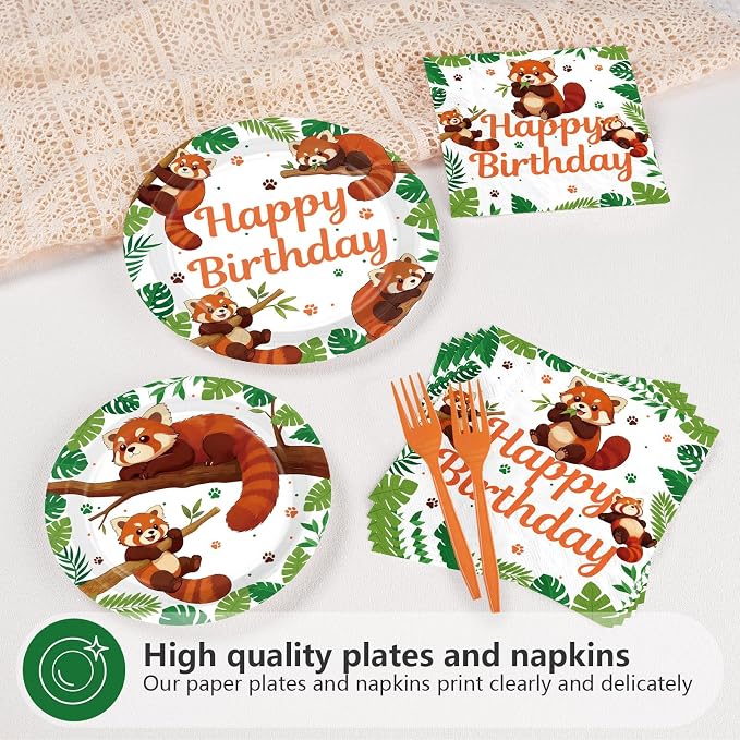 96Pcs Red Panda Birthday Party Decorations - Image 4