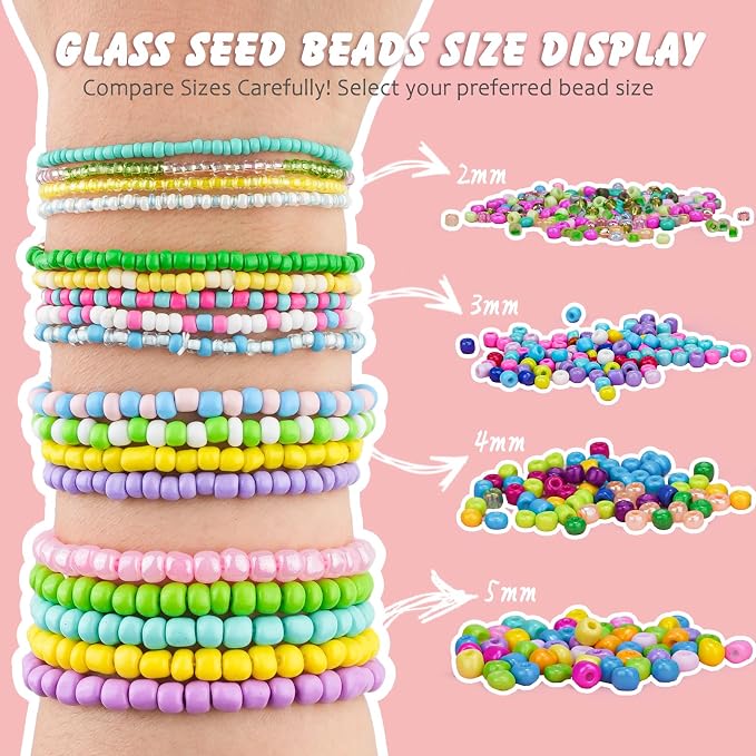 Friendship Bracelet Kit 3mm Seed Beads - Image 5