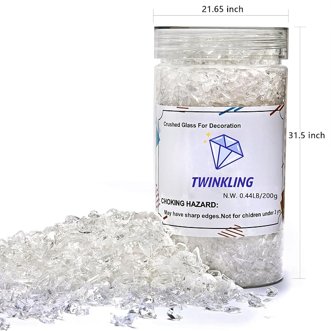 TWINKLING High Luster Crushed Glass, Broken Glass, Glass Gems Chips - Image 5