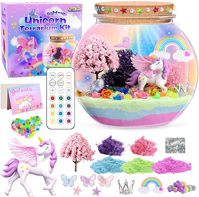 Unicorn Light-Up Terrarium Kit for Kids by Kiddgroo