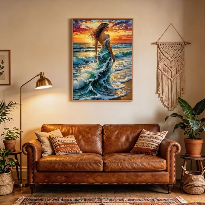 Ocean Wave Woman Diamond Painting Kit - Image 3